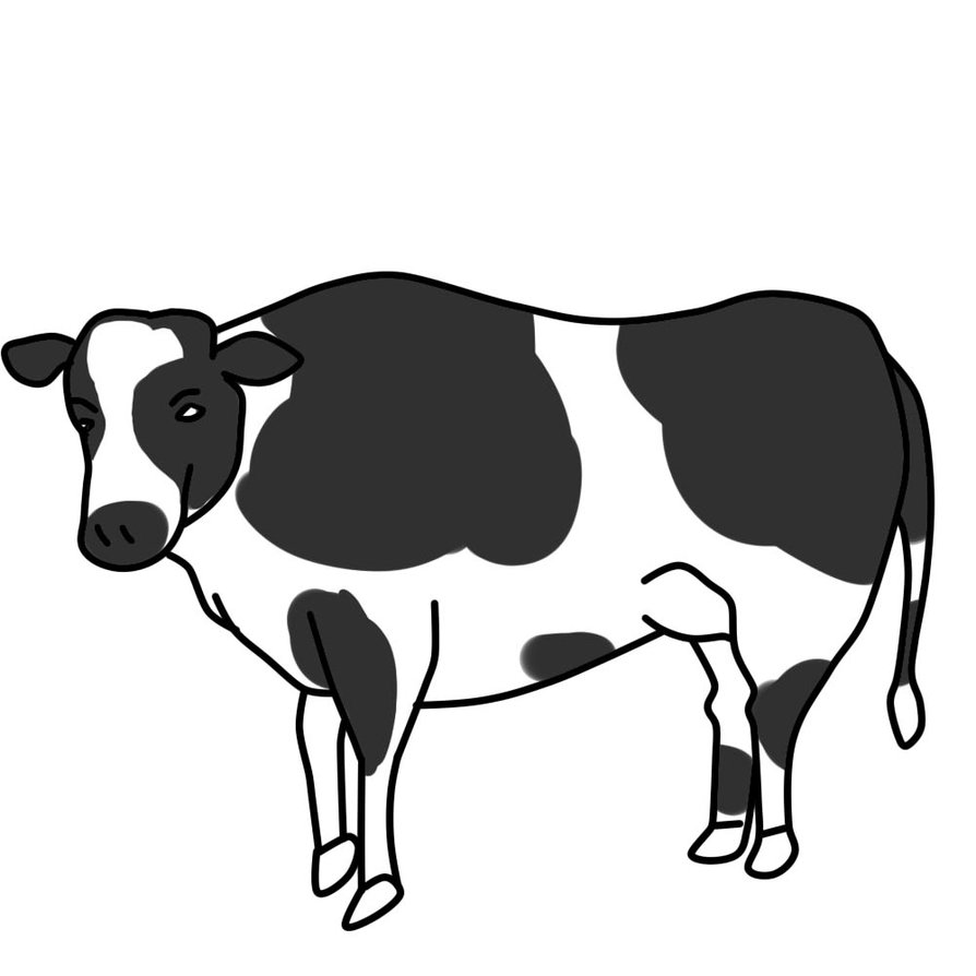 Cow Clip Art Black And White 
