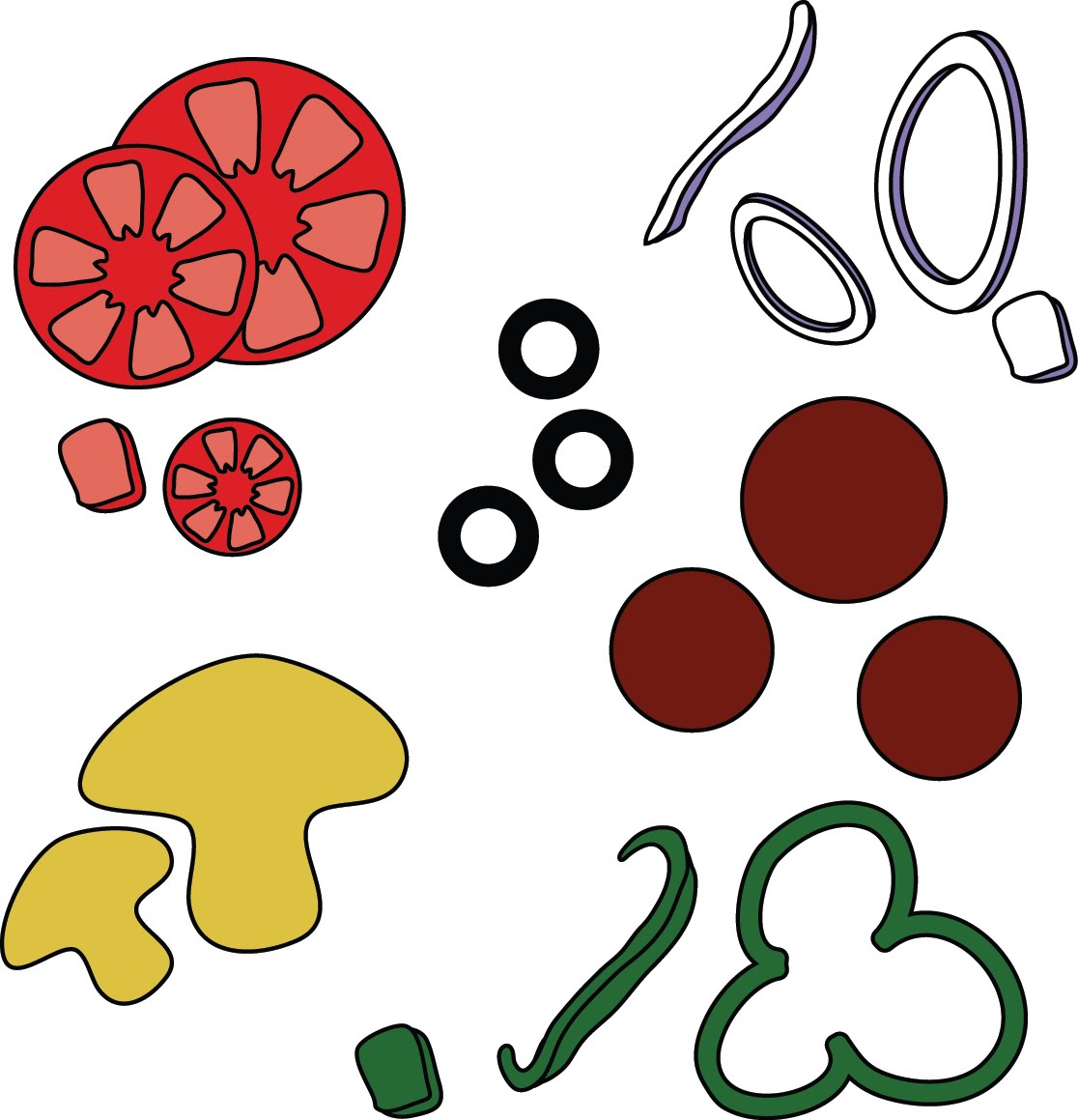 printable pizza toppings clipart Clip Art Library