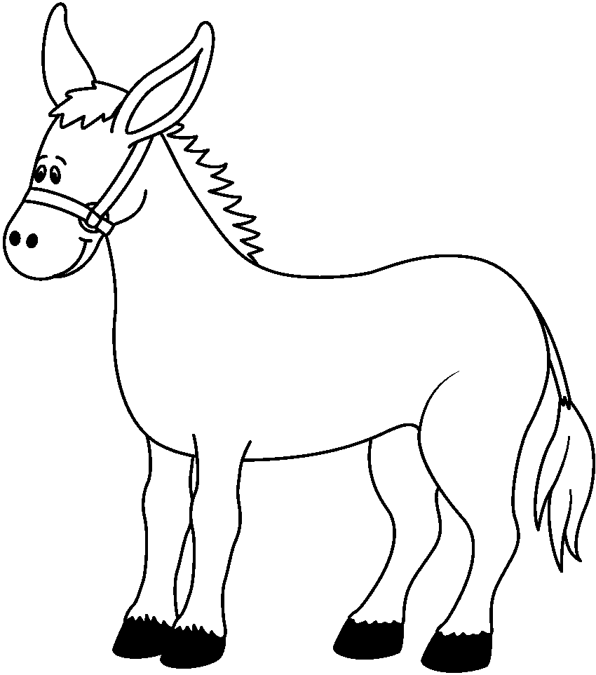 Mule clipart black and white 