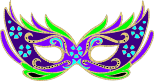 Purple Green Blue Masquerade Mask 