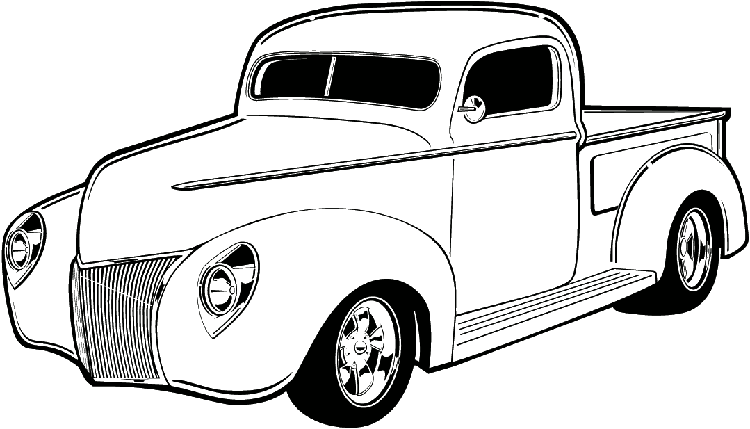 classic car clipart black and white - Clip Art Library
