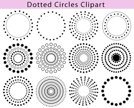 Dotted Circle Clipart Scrapbook Dot Circles Elements Personal and 