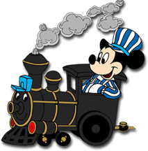 mickey mouse on a train