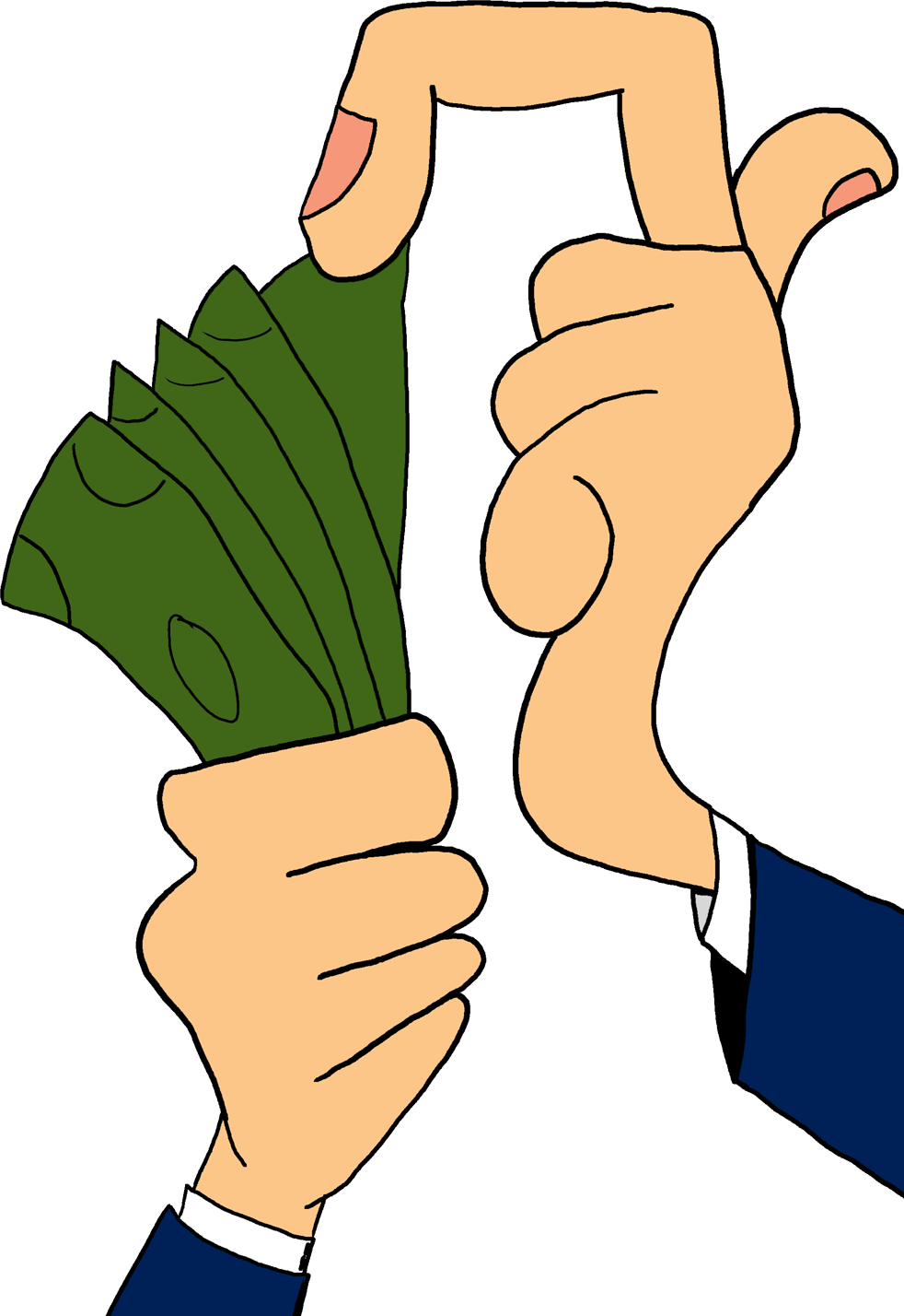 Paying cash clipart 