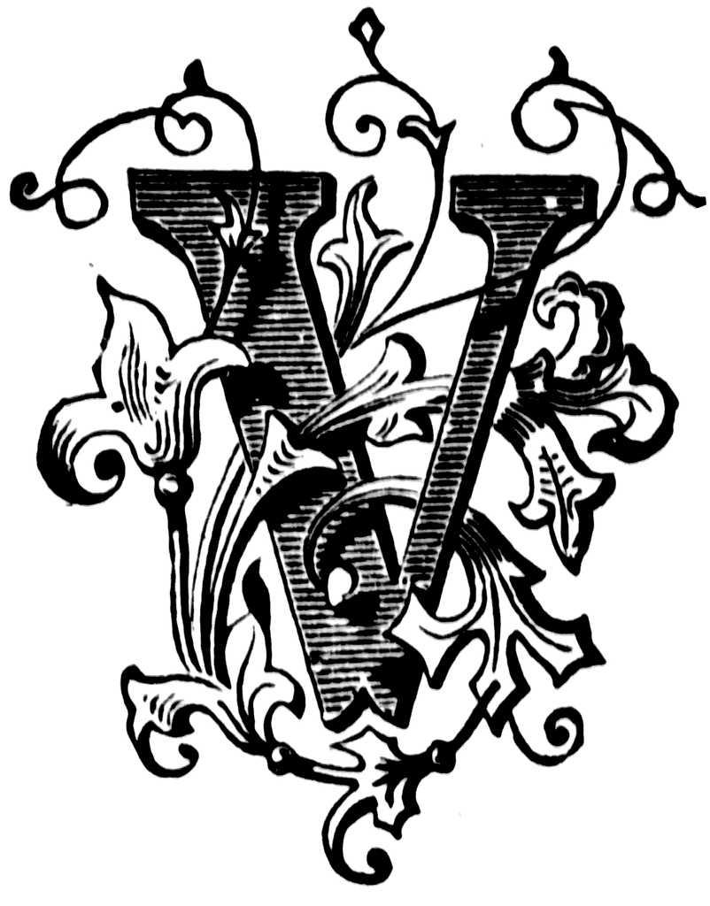 V, Ornamental letter 