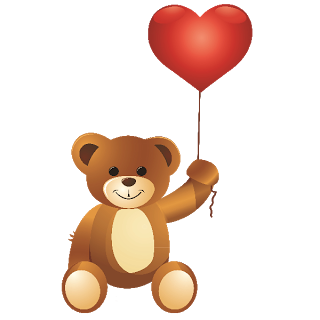 Teddy bear with balloons clipart 