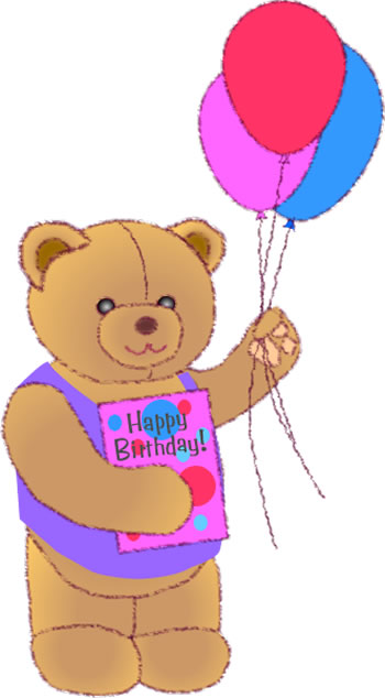 Birthday Balloons Teddy Bear Clip Art 