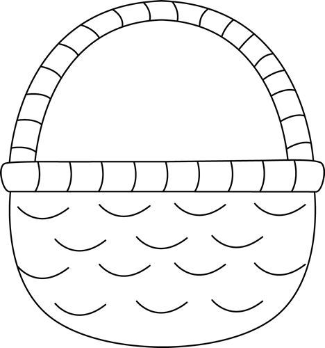 Basket clipart black and white 