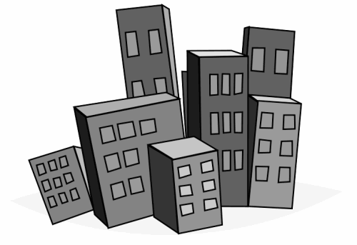 Business building clipart black and white 