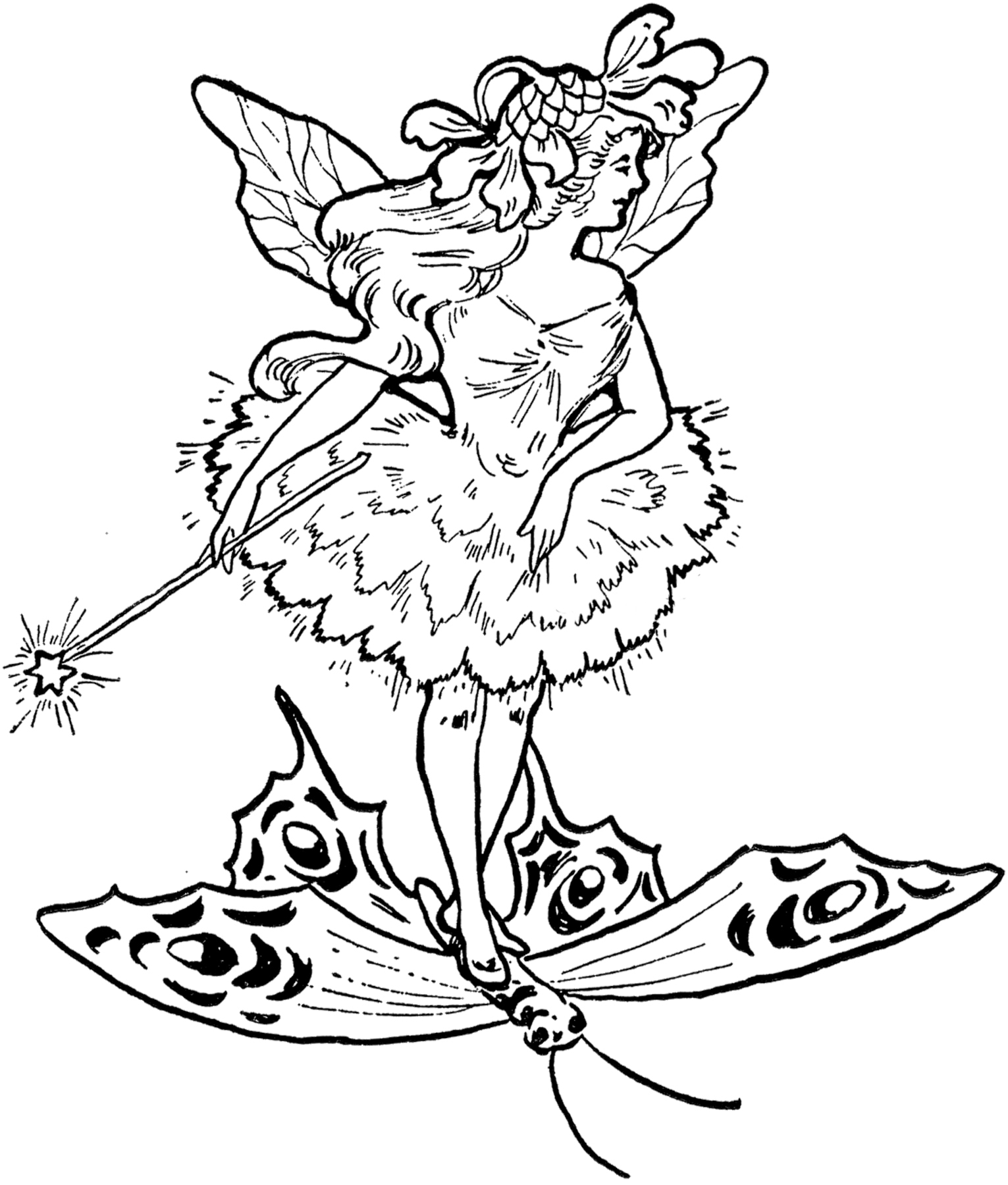 Butterfly Fairy Vintage Clipart 
