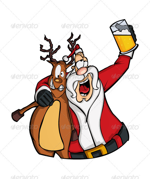 Drunk Santa Clipart 