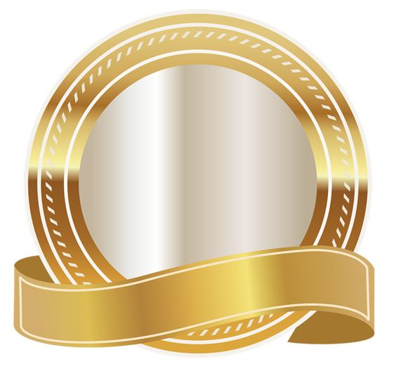 Gold Seal with Gold Ribbon PNG Clipart Image 