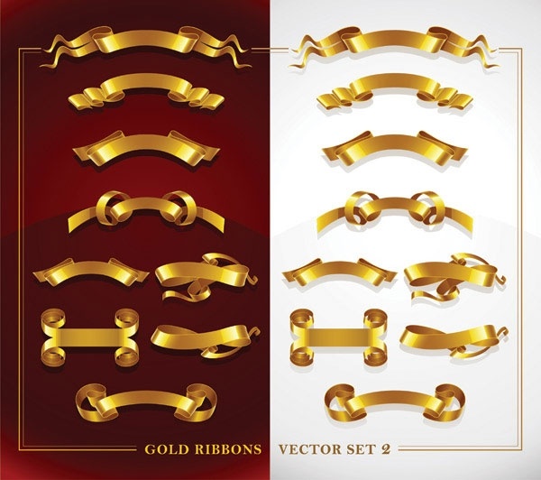 Beautiful gold ribbon clip art Free vector in Encapsulated 