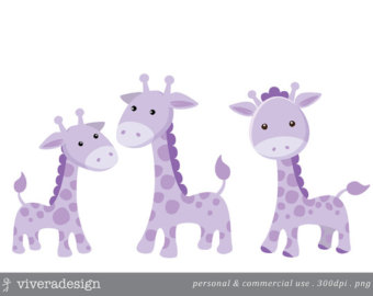 Purple Giraffe Clipart 