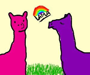 Pink and purple llama 