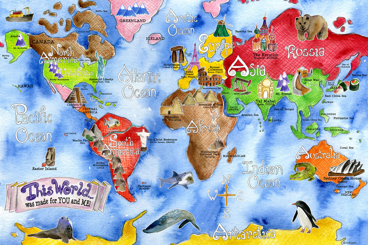 world map clipart for kids