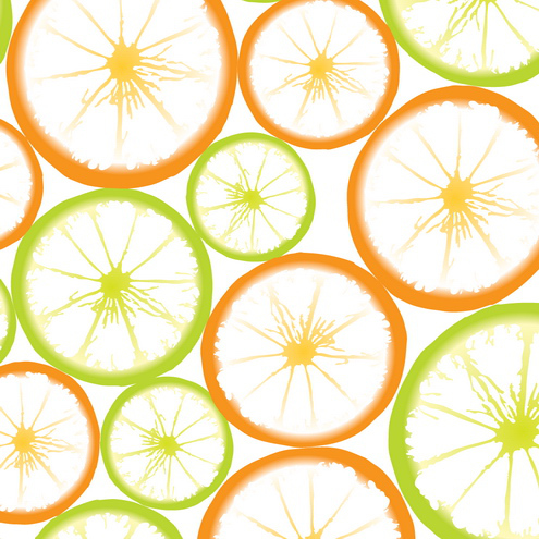 Fruit Slices Background Vector 