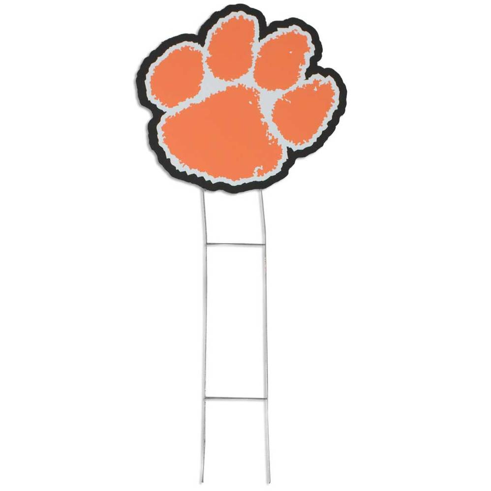 Clemson Tiger Paw Yard Sign Clipart 