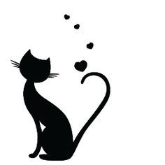 picture of a silhouette of two cats in love holding each other in 