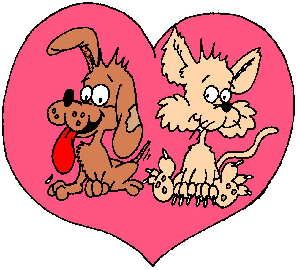 cat and dog love cartoon - Clip Art Library