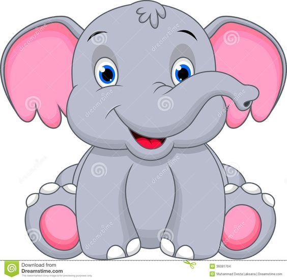 Cute Baby Elephant Cartoon Stock Image 