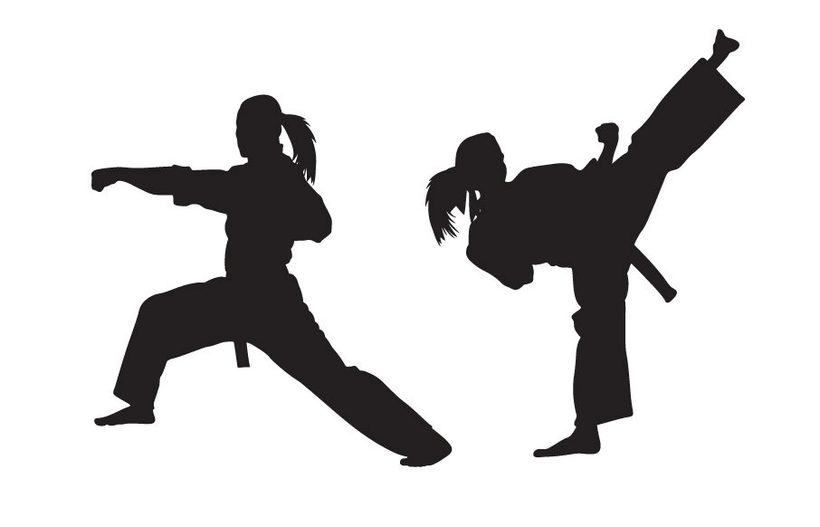 Martial arts silhouettes clipart 