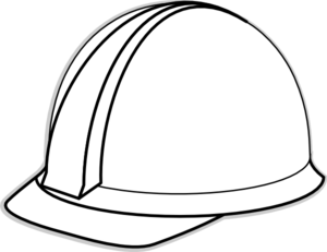 Construction Hat Black And White Clipart 