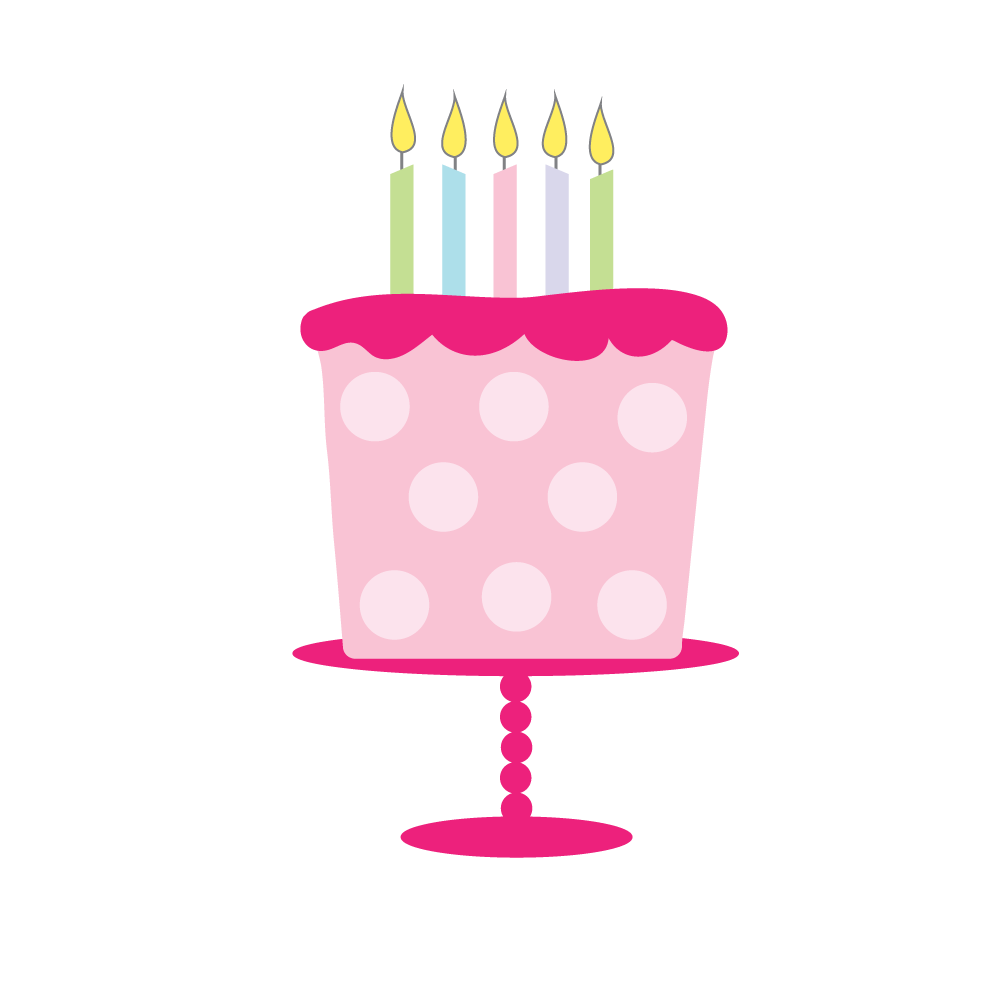 Girly Birthday Cake Clipart 