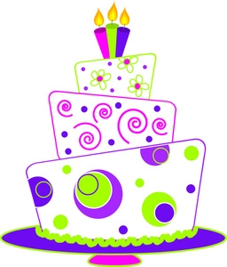 Girly Birthday Cake Clipart 