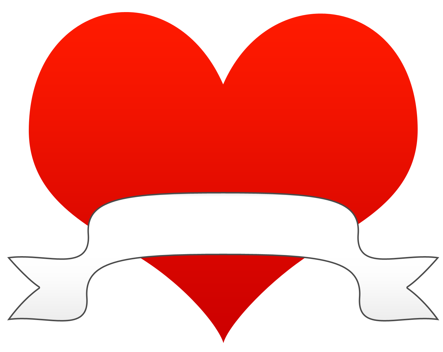 Heart with banner clipart 