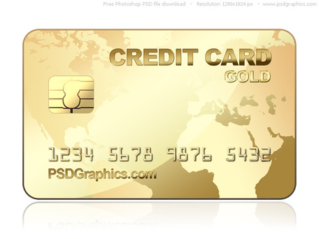 PSD gold credit card template, free vector 