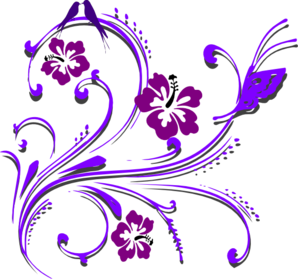 Purple Butterfly Scroll Clip Art at Clker 