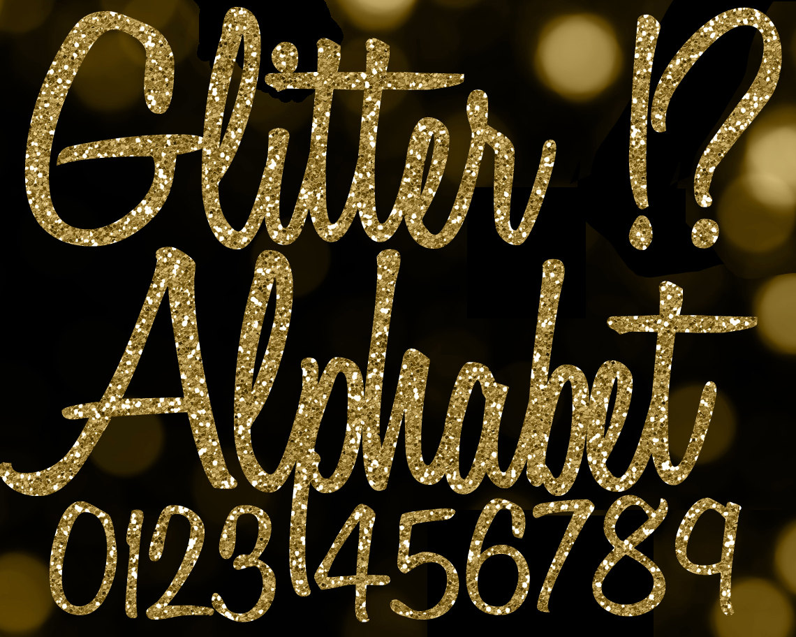 Gold Glitter Alphabet Clipart: Glitter Alphabet by PaperElement 