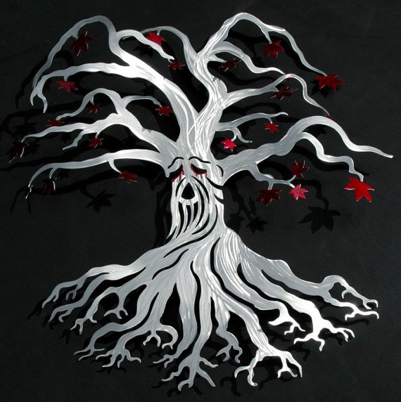 Crying Weirwood Tree Metal Tree Art Tree by HumdingerDesignsEtsy.