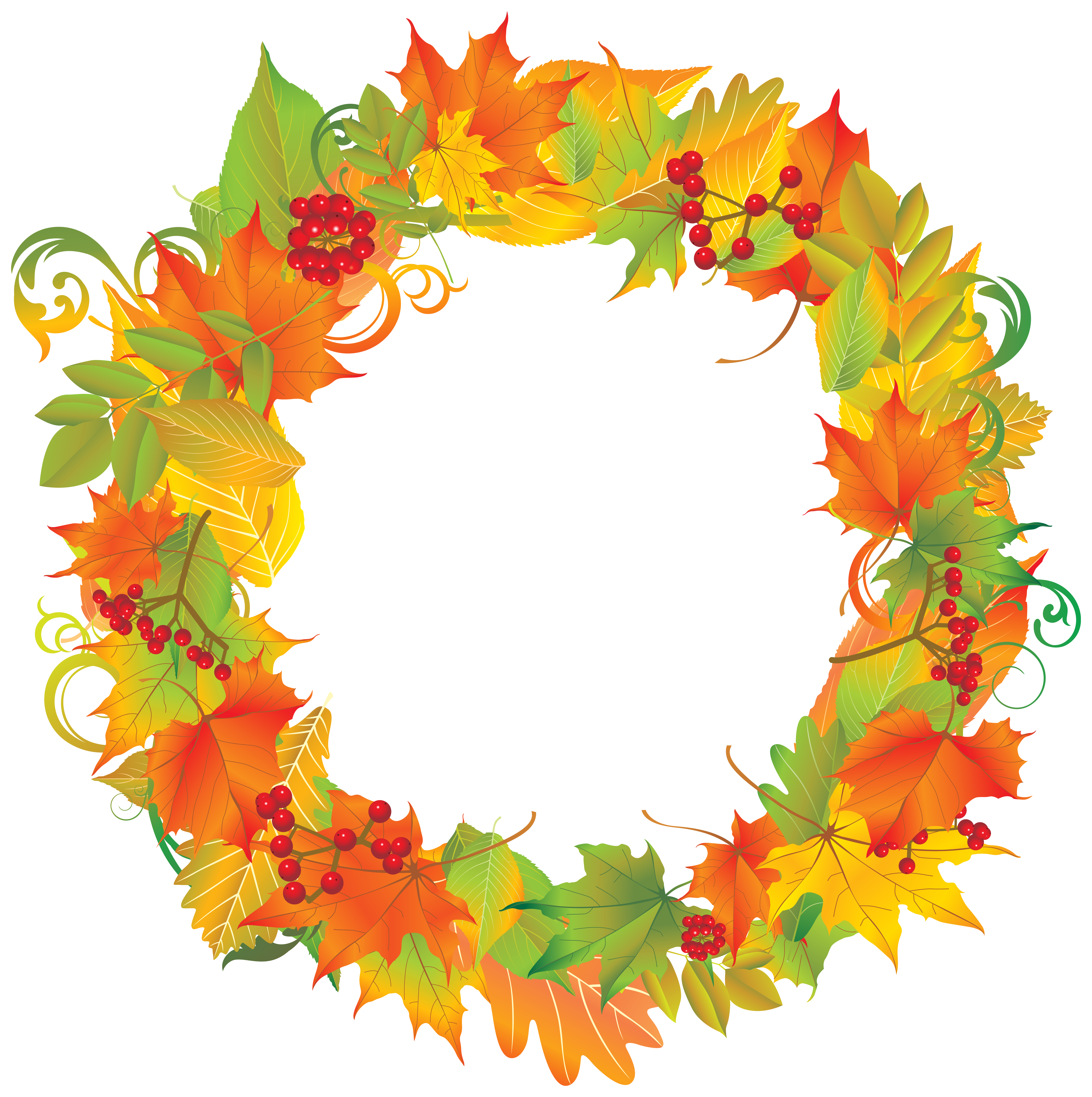 Autumn Wreath PNG Clipart Image 