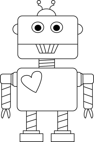 Black and White Valentine&Day Robot 