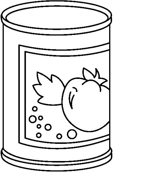 Canned Food Black And White Clipart 