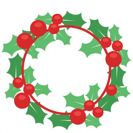 Christmas wreath svg clipart 