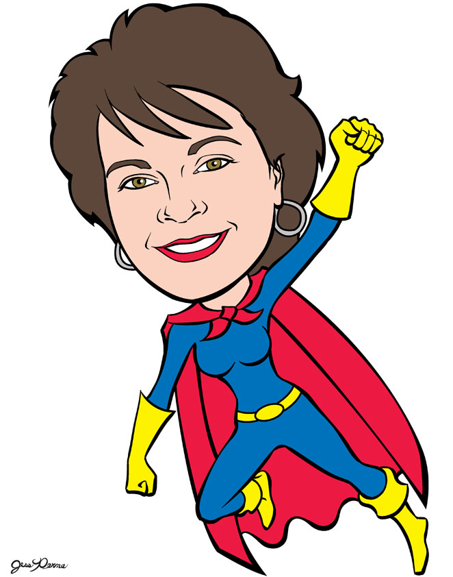 Superhero Template Caricature Body Female Kropkowe kocie