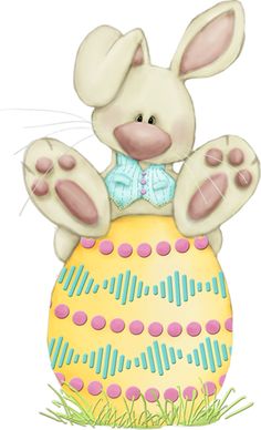 Easter bunny wearing a halo clipart 