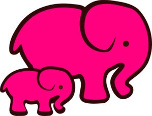 Pink Elephant Mom  Baby Clip Art at Clker 