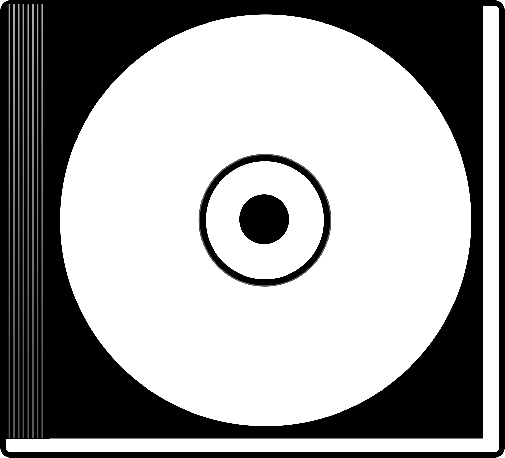 Cd clipart black and white 
