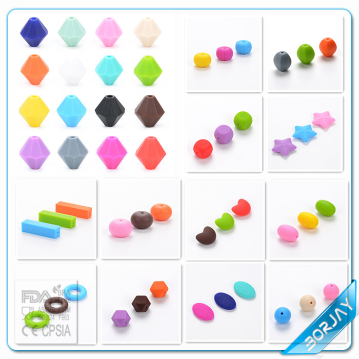 Loose Geometric Silicone Beads, Loose Geometric Silicone Beads 