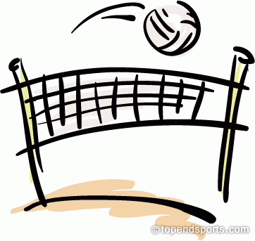 Playing Volleyball Clipart 
