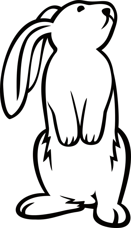 Bunny Black And White Clipart 
