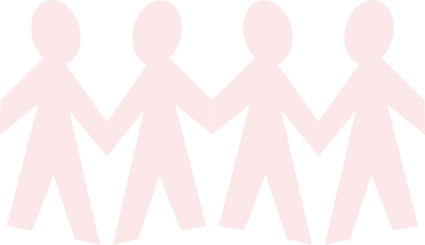 Paper people holding hands clipart 