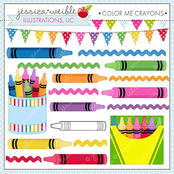 Cute crayons clipart 