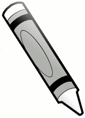 Cute black and white crayon clipart 