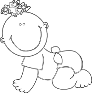 Baby Girl Crawling Outline Clip Art at Clker 