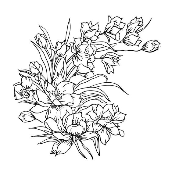 Flowers painting clipart 